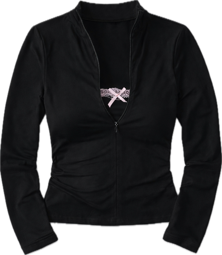 Onyx Second Skin Lace Zip Up