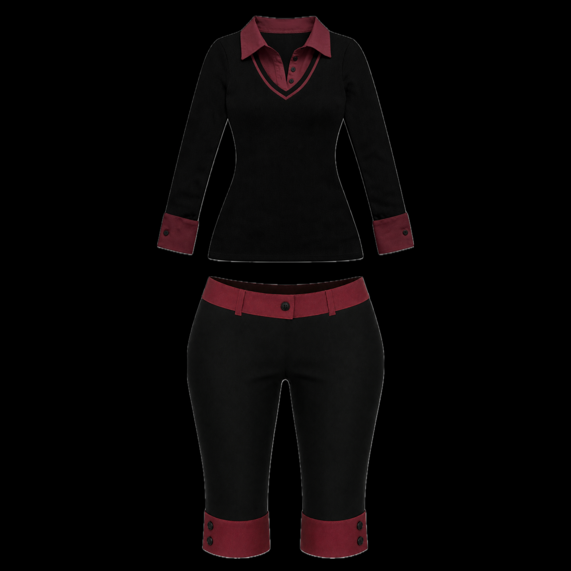 Oxblood Solid Capri Full Set
