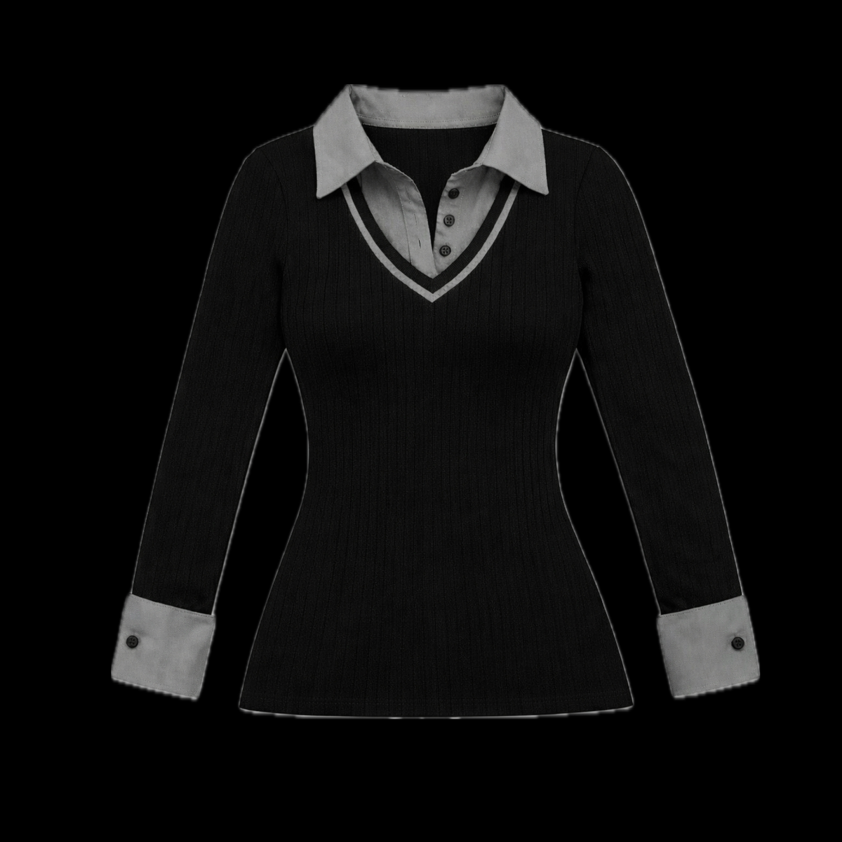 ♡ CLEARANCE ♡ Slate Grey Ribbed Top