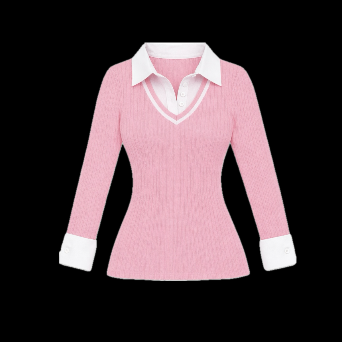 Pink Cherié Ribbed Top